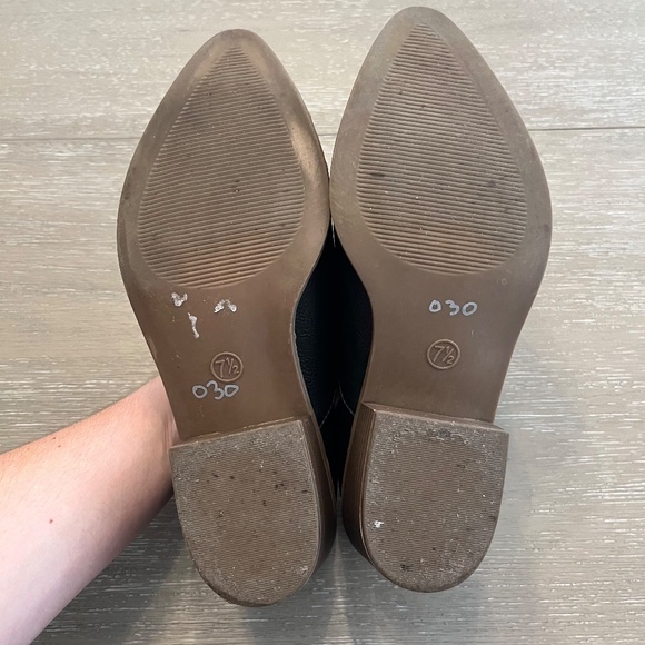 Black Faux Leather Heeled Shoes - Picture 5 of 9